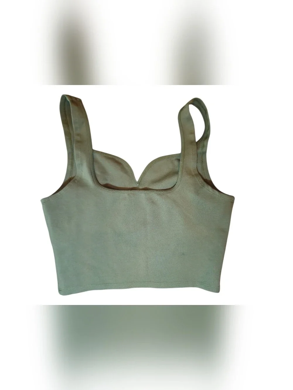 Abercrombie & Fitch Soft A&F Ponte Sweetheart Corset Tank Top XS Sage Green